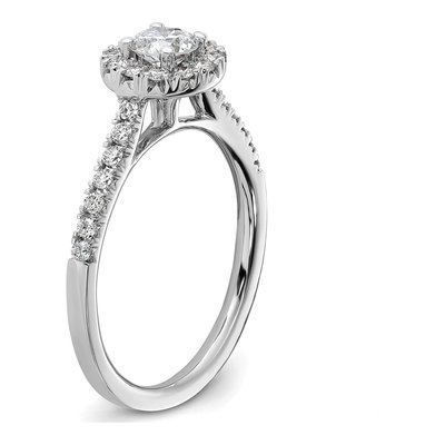 14K White Gold 3/4 ct tw Lab-Grown Diamond Halo Engagement Ring – view 7