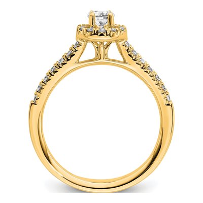 14K Yellow Gold 3/4 ct tw Lab-Grown Diamond Halo Engagement Ring – view 2
