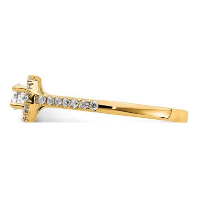 14K Yellow Gold 3/4 ct tw Lab-Grown Diamond Halo Engagement Ring – view 3