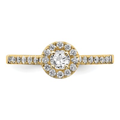 14K Yellow Gold 3/4 ct tw Lab-Grown Diamond Halo Engagement Ring – view 4