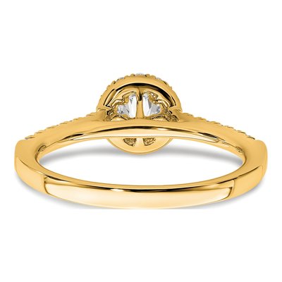 14K Yellow Gold 3/4 ct tw Lab-Grown Diamond Halo Engagement Ring – view 5
