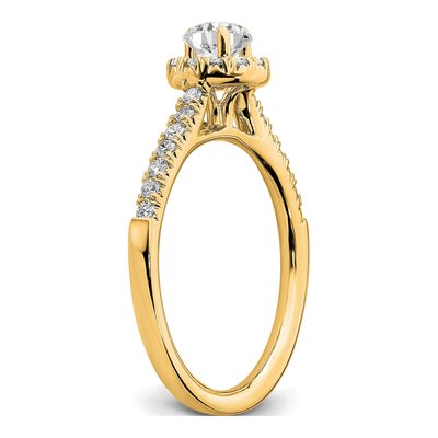 14K Yellow Gold 3/4 ct tw Lab-Grown Diamond Halo Engagement Ring – view 6