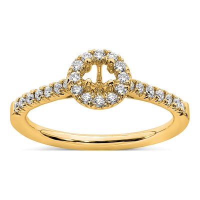 14K Yellow Gold 3/4 ct tw Lab-Grown Diamond Halo Engagement Ring – view 7
