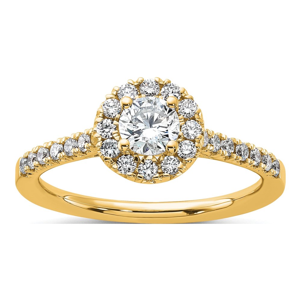 14k Yellow Gold Lab Grown Diamond Halo Ring