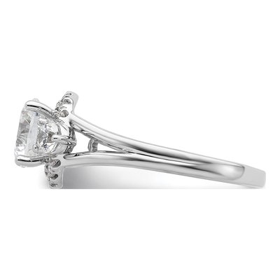 14K White Gold Lab-Grown Diamond 3-Stone Engagement Ring Semi-Mount – view 4