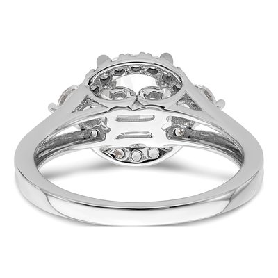 14K White Gold Lab-Grown Diamond 3-Stone Engagement Ring Semi-Mount – view 6