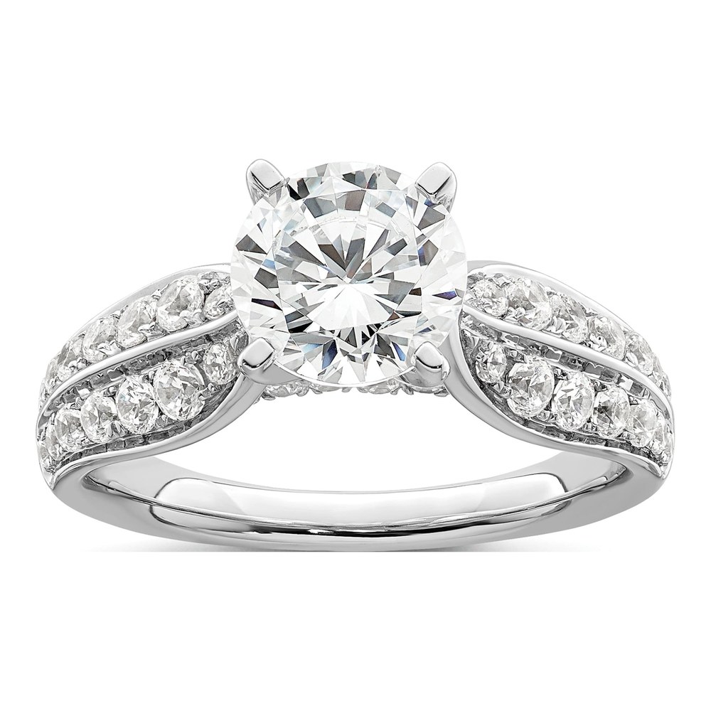 14K White Gold Lab-Grown Diamond Engagement Ring Semi-Mount