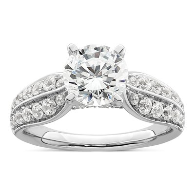 14K White Gold Lab-Grown Diamond Engagement Ring Semi-Mount
