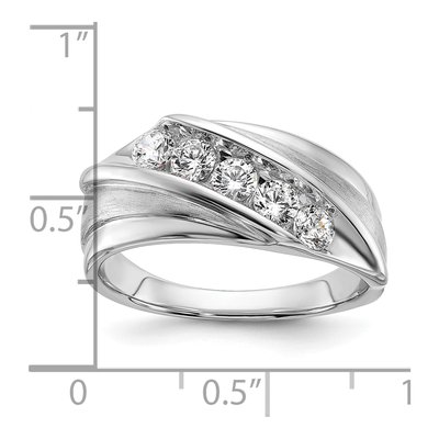 Men's 10K White Gold 3/4 ct tw Lab-Grown Diamond 5-Stone Ring – view 4