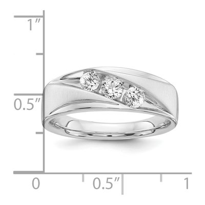 Men's 14K White Gold 5/8 ct tw Lab-Grown Diamond Three Ring – view 7