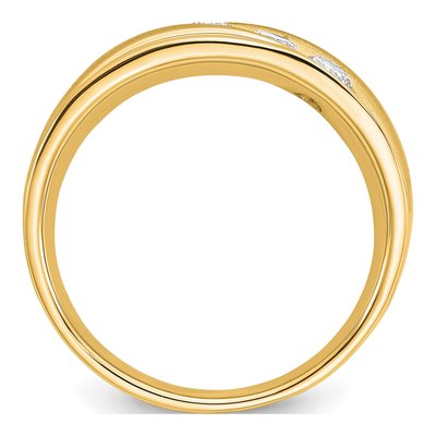 Men's 14K Yellow Gold 5/8 ct tw Lab-Grown Diamond Three Ring – view 3