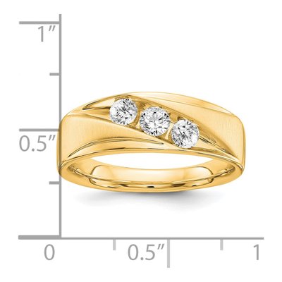 Men's 14K Yellow Gold 5/8 ct tw Lab-Grown Diamond Three Ring – view 5