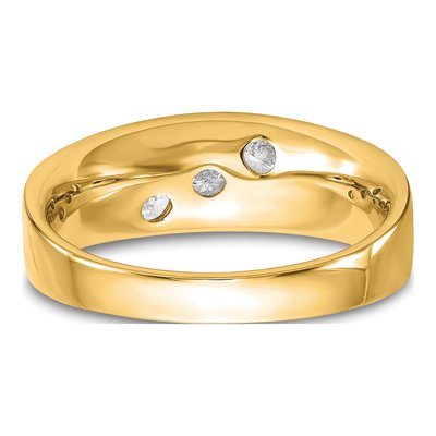 Men's 14K Yellow Gold 5/8 ct tw Lab-Grown Diamond Three Ring – view 7