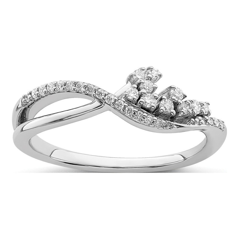 14K White Gold 1/6 ct tw Diamond Florina Wave Ring