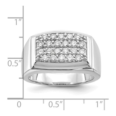 Men's 10K White Gold 1 ct tw Lab-Grown Diamond Cluster Ring – view 5