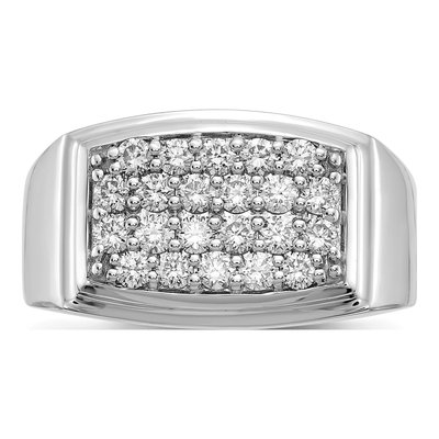 Men's 10K White Gold 1 ct tw Lab-Grown Diamond Cluster Ring – view 6