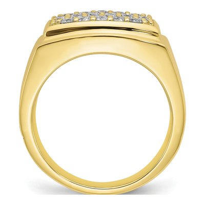 Men's 10K Yellow Gold 1 ct tw Lab-Grown Diamond Cluster Ring – view 3