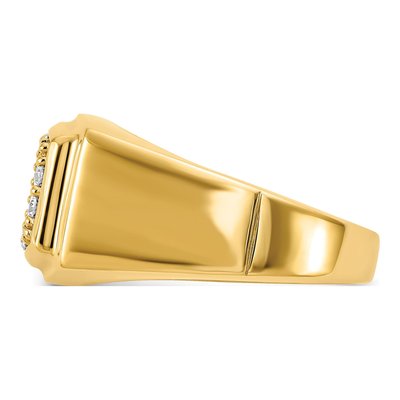 Men's 10K Yellow Gold 1 ct tw Lab-Grown Diamond Cluster Ring – view 4