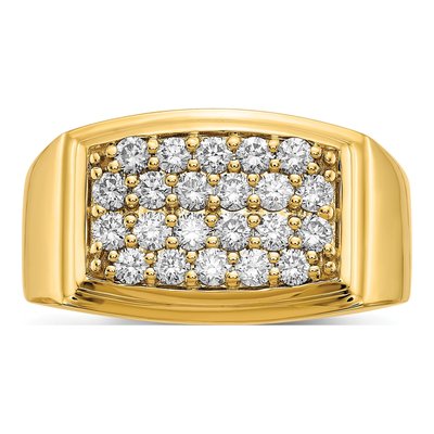 Men's 10K Yellow Gold 1 ct tw Lab-Grown Diamond Cluster Ring – view 5
