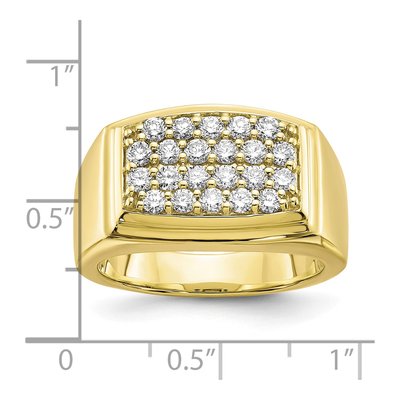 Men's 10K Yellow Gold 1 ct tw Lab-Grown Diamond Cluster Ring – view 6
