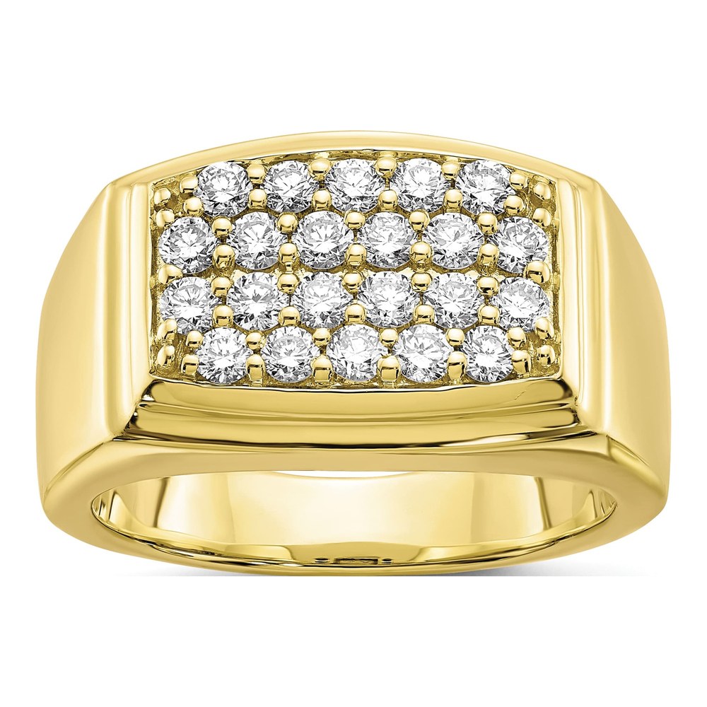 Men's 10K Yellow Gold 1 ct tw Lab-Grown Diamond Cluster Ring