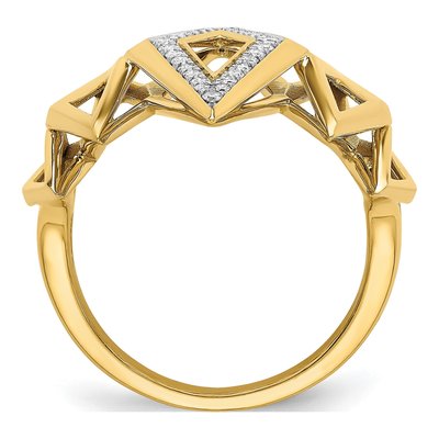14K Yellow Gold 1/5 ct tw Diamond Geometric Ring – view 3