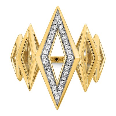 14K Yellow Gold 1/5 ct tw Diamond Geometric Ring – view 5