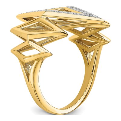 14K Yellow Gold 1/5 ct tw Diamond Geometric Ring – view 7