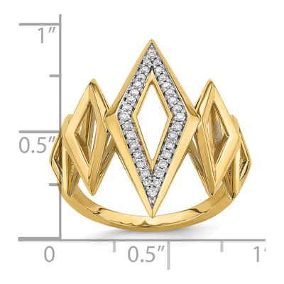 14K Yellow Gold 1/5 ct tw Diamond Geometric Ring – view 8