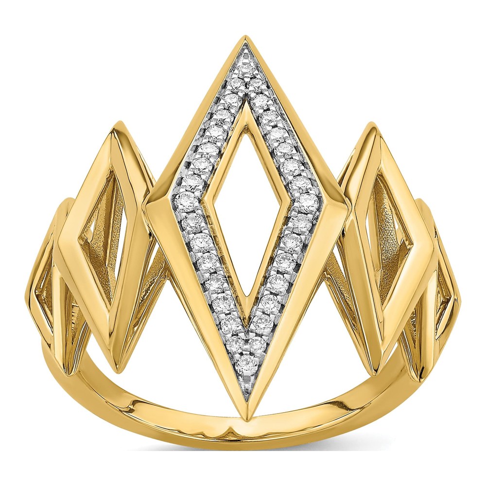 14K Yellow Gold 1/5 ct tw Diamond Geometric Ring
