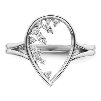 14K White Gold 1/8 ct tw Diamond Teardrop Ring – view 4