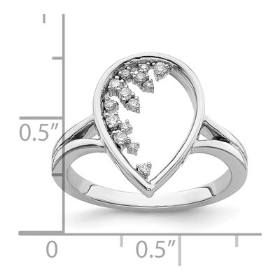 14K White Gold 1/8 ct tw Diamond Teardrop Ring – view 7