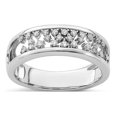 14K White Gold 1/5 ct tw Diamond Fancy Ring