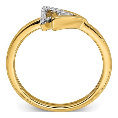 14K Yellow Gold 1/20 ct tw Diamond Double Triangle Ring – view 2