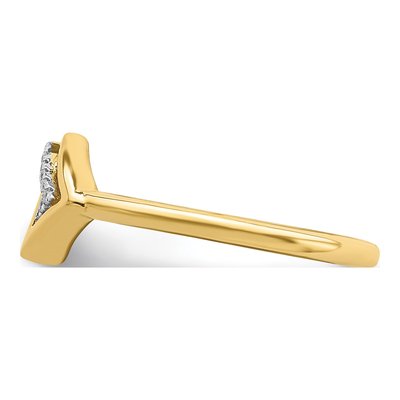 14K Yellow Gold 1/20 ct tw Diamond Double Triangle Ring – view 3