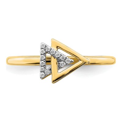14K Yellow Gold 1/20 ct tw Diamond Double Triangle Ring – view 4