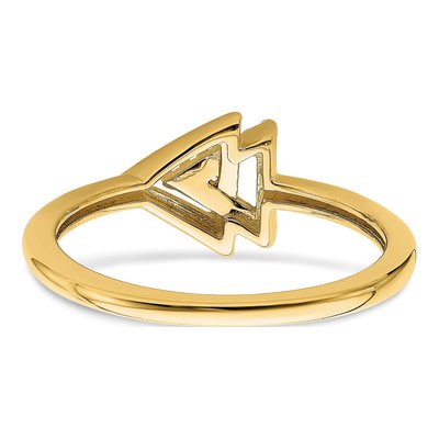 14K Yellow Gold 1/20 ct tw Diamond Double Triangle Ring – view 6