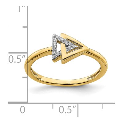 14K Yellow Gold 1/20 ct tw Diamond Double Triangle Ring – view 7