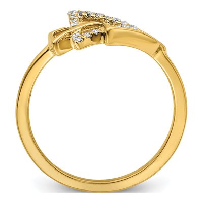 14K Yellow Gold 1/10 ct tw Diamond Triple Triangle Ring – view 3