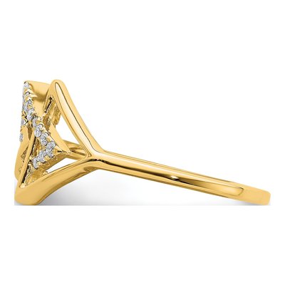 14K Yellow Gold 1/10 ct tw Diamond Triple Triangle Ring – view 4
