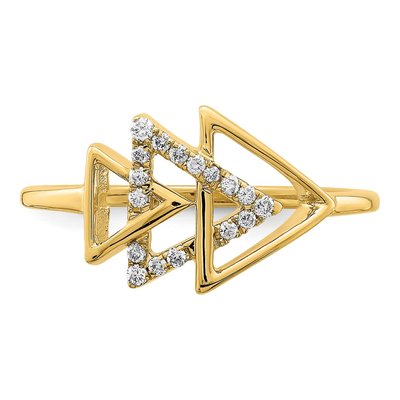 14K Yellow Gold 1/10 ct tw Diamond Triple Triangle Ring – view 5