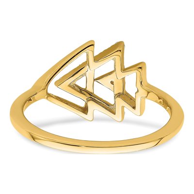 14K Yellow Gold 1/10 ct tw Diamond Triple Triangle Ring – view 6