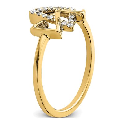 14K Yellow Gold 1/10 ct tw Diamond Triple Triangle Ring – view 7
