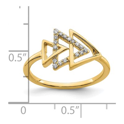 14K Yellow Gold 1/10 ct tw Diamond Triple Triangle Ring – view 8