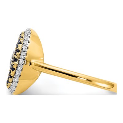 14K Yellow Gold 1/8 ct tw Sapphire & Diamond Moon Star Ring – view 3