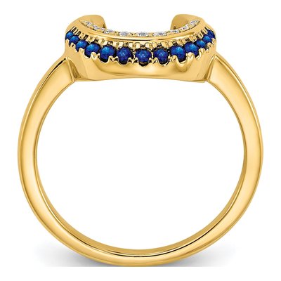 14K Yellow Gold 1/20 ct tw Sapphire & Diamond Moon Ring – view 2