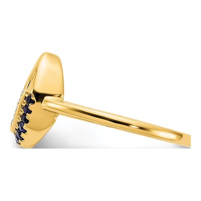 14K Yellow Gold 1/20 ct tw Sapphire & Diamond Moon Ring – view 3