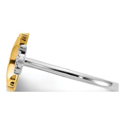 14K Two-Tone Gold 1/6 ct tw Diamond Moon Star Ring – view 3