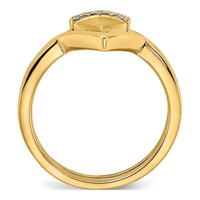 14K Yellow Gold 1/20 ct tw Diamond Double Triangle Ring – view 3