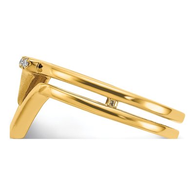 14K Yellow Gold 1/20 ct tw Diamond Double Triangle Ring – view 4